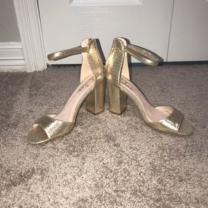 Lulu’s Gold Chunky Heeled Shoes